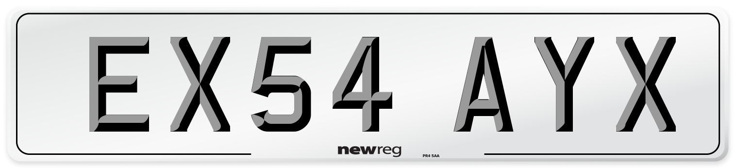 EX54 AYX Number Plate from New Reg
